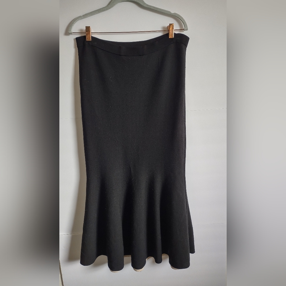 Milly Black Knit Mermaid Maxi Skirt